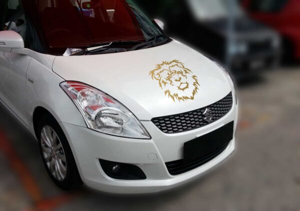 Lion King Gold Bonnet Car Sticker