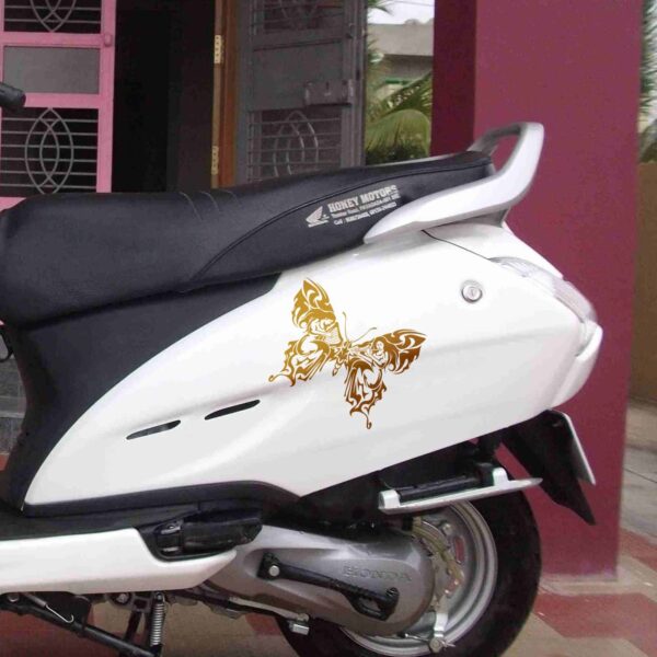 WallDesign Scooter Stickers Heavens Bells Butterfly Copper Reflective Vinyl