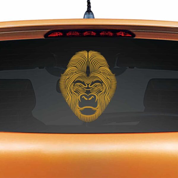 Gorilla Warrior Copper Rear Car Sticker
