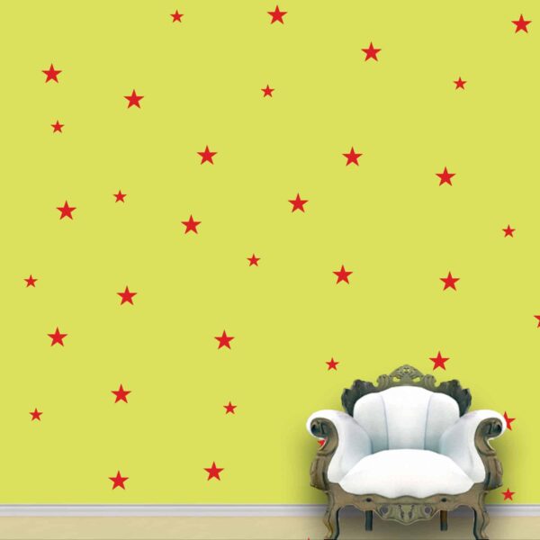 Stars Wall Pattern Red Tomato Stickers Set of 118