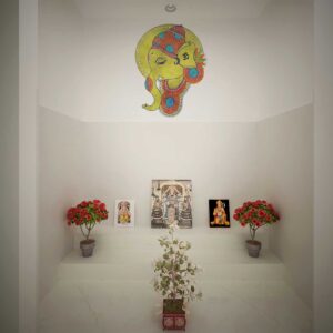 Ganesha water colour Pooja room sticker