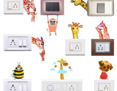 Colorful Animals Switchboard Sticker