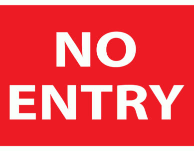 Safety & Warning “No Entry” Sun Sign Board – 10 in x 7 in