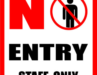 Warning “No Entry Staff Only” Sun Sign Board – 7 in x 9 in